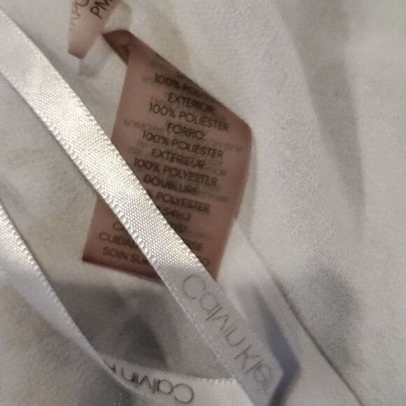 Calvin Klein Wthite Floral Ruffle Button Up Blouse Sz 2X Plus 324 - Picture 10 of 10